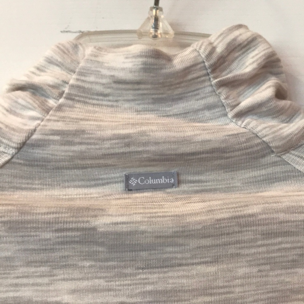 ☁️Columbia Women’s Quarter Zip Gray White Heather Long Sleeve Top - Size Large - Picture 5 of 13